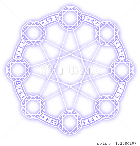 ぼかしの入った魔法陣、魔法使いのイメージ素材。 132080107