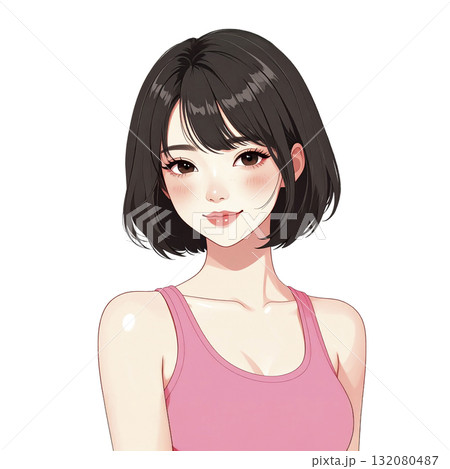 タンクトップの若い女性 AI生成画像 タンクトップの若い女性 AI生成画像 132080487