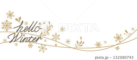 ウィンターホリデーデコレーションイラスト、スノーフレークとオーナメントデコバナー ウィンターホリデーデコレーションイラスト、スノーフレークとオーナメントデコバナー 132080743