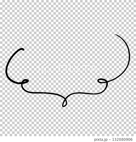用筆繪製的手寫語音泡泡 - 黑色 132080906