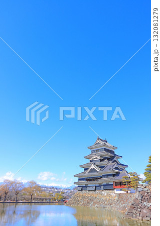 長野県松本市、国宝松本城の風景 132081279