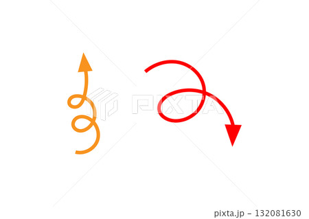 Hand drawn curly line doodle arrow design infographic element perfect for graphic design. Hand drawn curly line doodle arrow design infographic element perfect for graphic design. 132081630