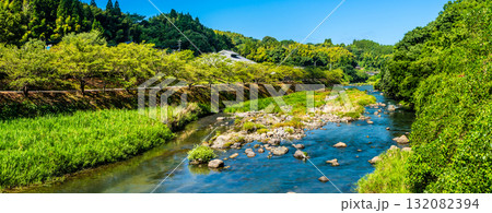 氷川 種山橋からの眺め パノラマ【熊本県八代市東陽町】 氷川 種山橋からの眺め パノラマ【熊本県八代市東陽町】 132082394
