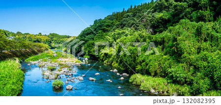 氷川 種山橋からの眺め パノラマ【熊本県八代市東陽町】 氷川 種山橋からの眺め パノラマ【熊本県八代市東陽町】 132082395