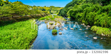 氷川 種山橋からの眺め パノラマ【熊本県八代市東陽町】 氷川 種山橋からの眺め パノラマ【熊本県八代市東陽町】 132082396