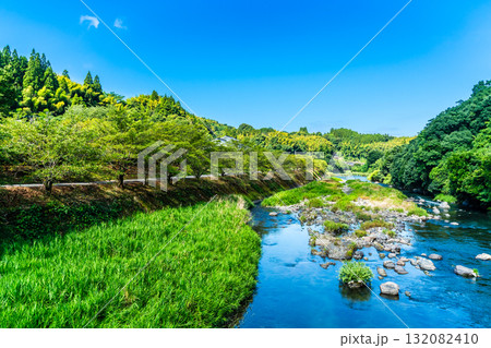氷川 種山橋からの眺め【熊本県八代市東陽町】 氷川 種山橋からの眺め【熊本県八代市東陽町】 132082410
