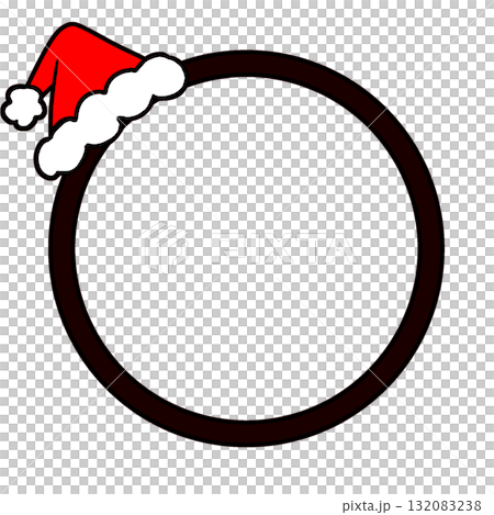 クリスマス　サンタ　帽子　フレーム　シンプル 132083238