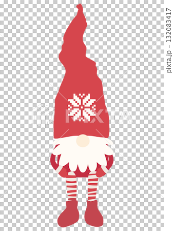 Vector illustration of a sitting Nordic fairy Tomte for Christmas 132083417