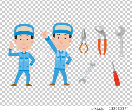 Male worker posing with fist Male worker posing with fist 132083574