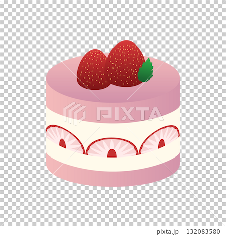 いちごのショートケーキのイラスト いちごのショートケーキのイラスト 132083580