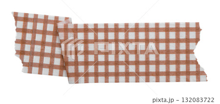 brown patterned sticker paper tape isolated on transparent background brown patterned sticker paper tape isolated on transparent background 132083722