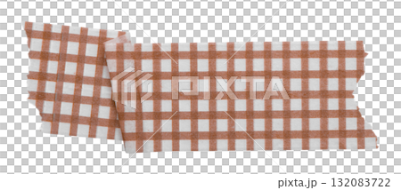 brown patterned sticker paper tape isolated on transparent background brown patterned sticker paper tape isolated on transparent background 132083722