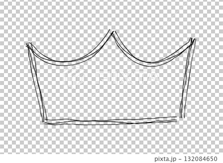Simple crown hand drawn line icon. Monochrome doodle vector illustration with multiple overlapping lines Simple crown hand drawn line icon. Monochrome doodle vector illustration with multiple overlapping lines 132084650