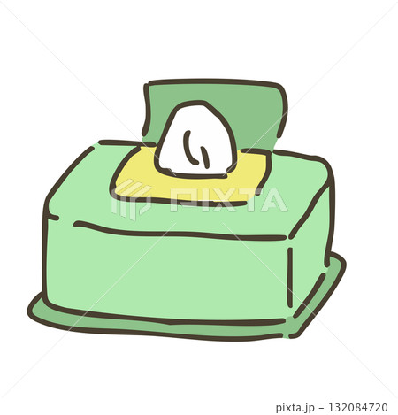 おしりふき・ウェットティッシュの手描きイラスト おしりふき・ウェットティッシュの手描きイラスト 132084720