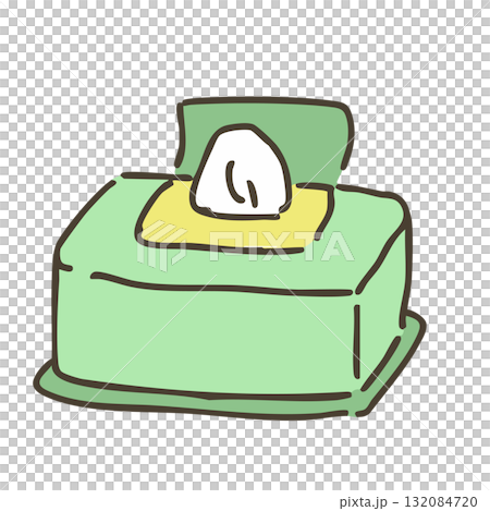 おしりふき・ウェットティッシュの手描きイラスト おしりふき・ウェットティッシュの手描きイラスト 132084720