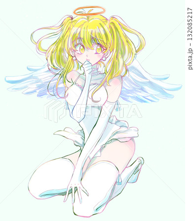 天使イメージの女性　全身 132085217