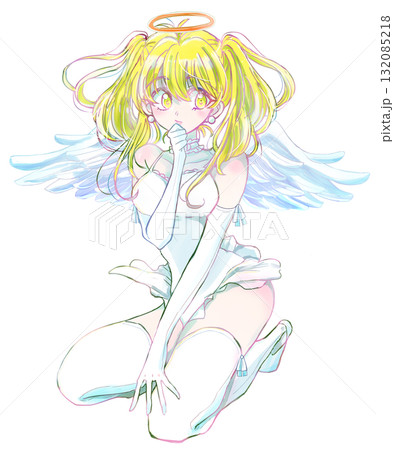 天使イメージの女性　全身 132085218