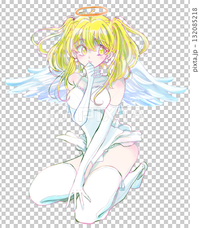 天使イメージの女性　全身 132085218
