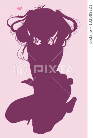 小悪魔風の女性 シルエット 小悪魔風の女性 シルエット 132085221