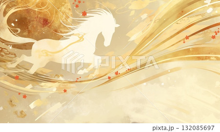 年賀状のイラスト素材_午年(2026) 年賀状のイラスト素材_午年(2026) 132085697