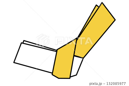 イベントアイコン、おみくじ、結んだおみくじのシンプルなアイソメトリックイラスト 132085977