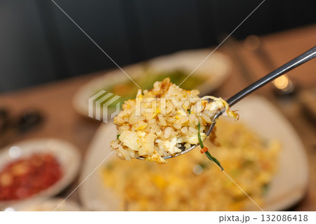 Chinese style food. Egg fried rice Chinese style food. Egg fried rice 132086418