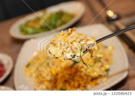Chinese style food. Egg fried rice Chinese style food. Egg fried rice 132086423