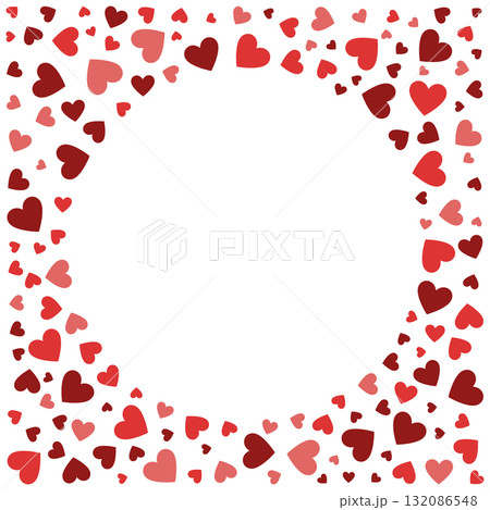 Pattern of red hearts, filling an outlined circle vector illustration for Valentines Day or anniversaries. Pattern of red hearts, filling an outlined circle vector illustration for Valentines Day or anniversaries. 132086548