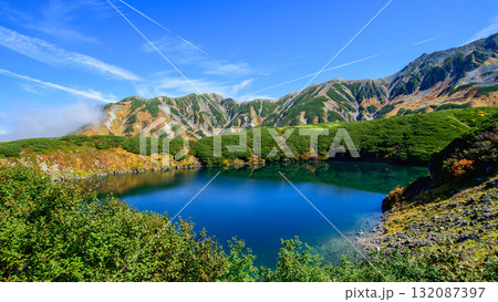 室堂平みくりが池と立山連峰の絶景 立山黒部アルペンルート富山県 室堂平みくりが池と立山連峰の絶景 立山黒部アルペンルート富山県 132087397