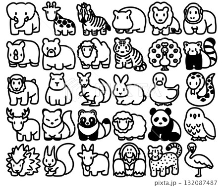 動物のアイコンセット 動物のアイコンセット 132087487