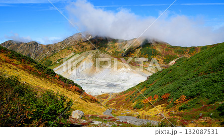 みくりが池から地獄谷方面を望む　立山黒部アルペンルート　富山県 132087531