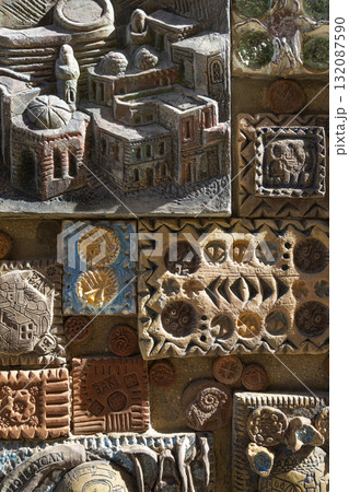 An house covered with colorful decorative tiles in Baku, Azerbaijan An house covered with colorful decorative tiles in Baku, Azerbaijan 132087590