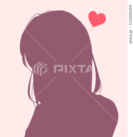 恋する女性　シルエット 132088264