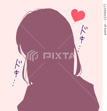 恋する女子学生 シルエット ドキドキ 恋する女子学生 シルエット ドキドキ 132088277