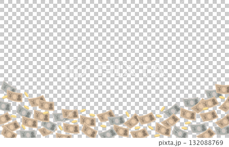Frame background of scattered money Frame background of scattered money 132088769