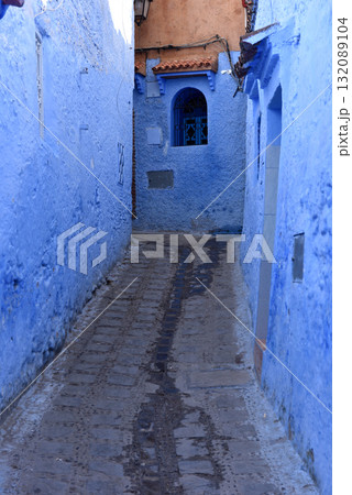Chefchaouen, Morocco. Houses, streets and steps of old medina painted in blue 132089104