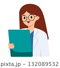 Female doctor reading chart for analyzation and consultation. Character design 132089532