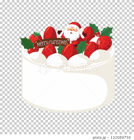 Christmas cake with Santa and chocolate message Christmas cake with Santa and chocolate message 132089750