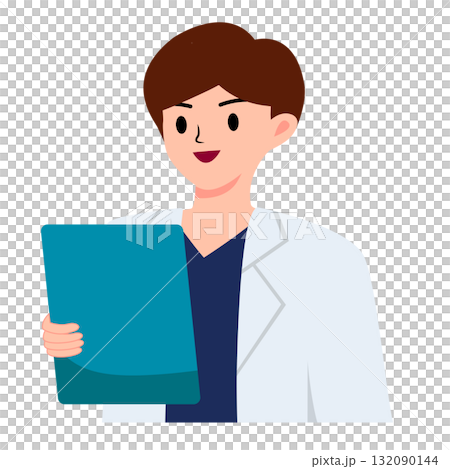 Male doctor cartoon reading chart for analyzation and consultation. Character design. Healthcare concept 132090144