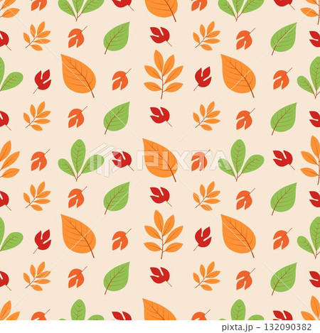 Seamless pattern with autumn leaves. 132090382