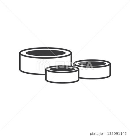 Three circular containers Three circular containers 132091145