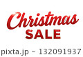 Christmas Sale ロゴ 赤文字 冬セール用（背景透過） 132091937