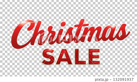 Christmas Sale ロゴ 赤文字 冬セール用(背景透過) Christmas Sale ロゴ 赤文字 冬セール用(背景透過) 132091937