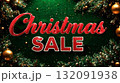 Christmas Sale 赤文字ロゴ　背景セット  132091938