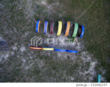 children playground, view from above children playground, view from above 132092237