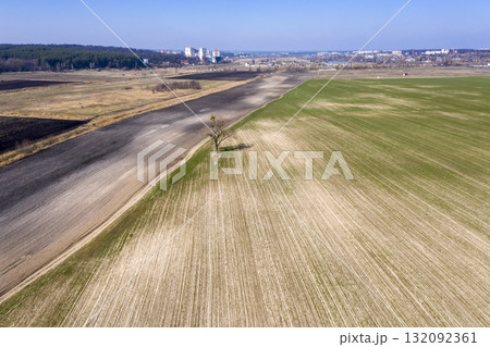 farm field, agriculture, view from above farm field, agriculture, view from above 132092361