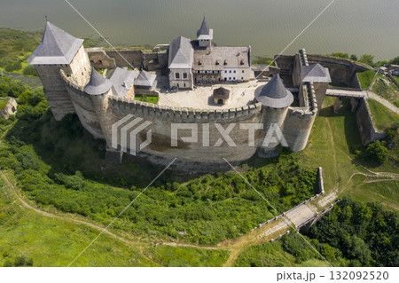 shot of the old castle, view from above shot of the old castle, view from above 132092520
