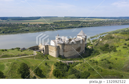 shot of the old castle, view from above shot of the old castle, view from above 132092522