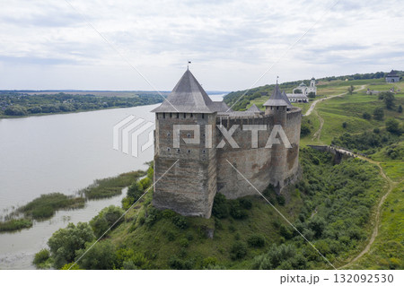 shot of the old castle, view from above shot of the old castle, view from above 132092530