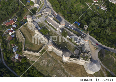 shot of the old castle, view from above shot of the old castle, view from above 132092534